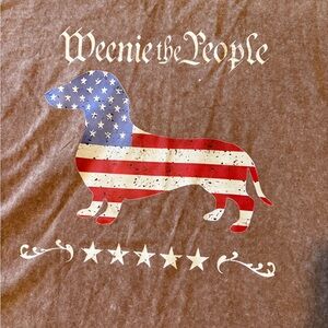 Weenie the People Dachshund Graphic Tee Patriotic USA Cotton Shirt L